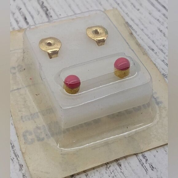 Gold Earrings Pierced Baby   3 sets New Vintage - Picture 2 of 6